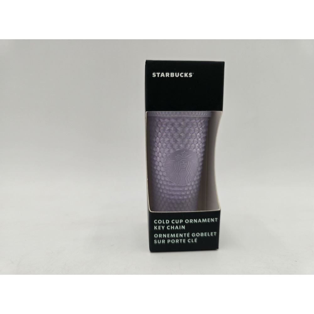 NEW Starbucks Matte Lavender Lilac Diamond Cold Cup Tumbler Ornament / Keychain